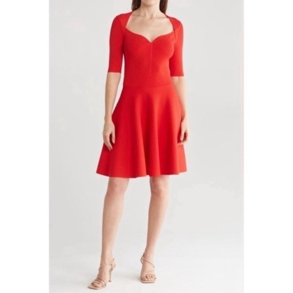 New Ted Baker London Milly Sweetheart Sweater Dress in Red Size 6 / US 14